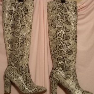 Express Snakeskin Over The Knee Size 8